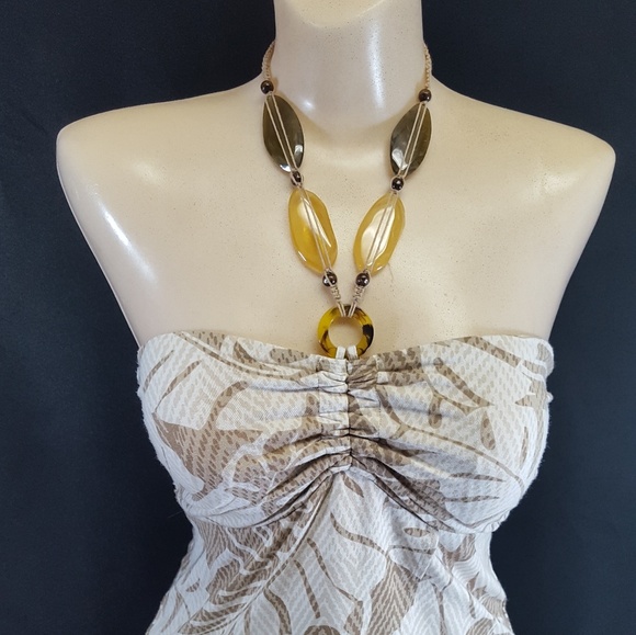 TOMMY BAHAMA XS Tie Back Halter Top Stretchy Flow - Picture 2 of 7